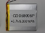 Літій-полімерний акумулятор 5*80*95 mm (Li-ion 3.7 В 3000 мА·год)