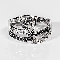 Кільце з алмазом і цирконом, 1520КА