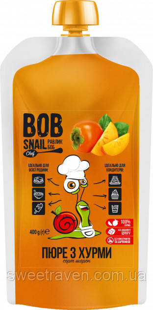 Натуральне фруктове пюре Bob Snail — Хурма (400 грамів), фото 1
