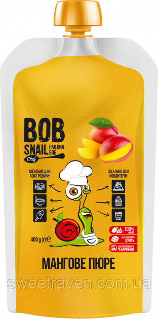 Натуральне фруктове пюре Bob Snail — Манго (400 грамів), фото 1