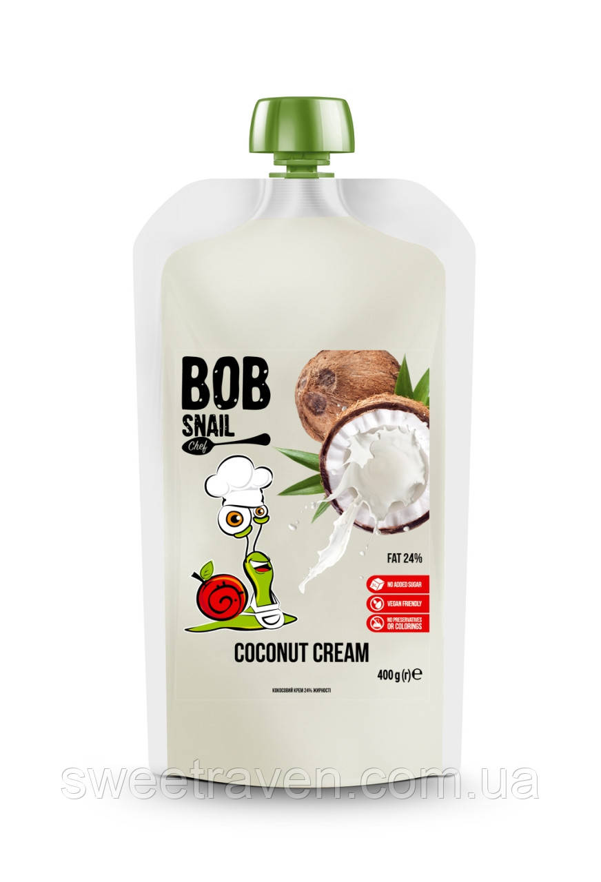 Натуральне фруктове пюре Bob Snail — Кокос (400 грамів), фото 1