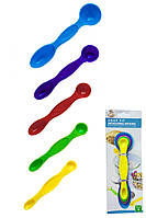 Набір двобічних мірних ложок із 5 штук пластик