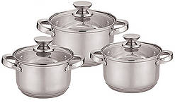 Набір каструль з кришками Stenson MH-3507, 3 шт