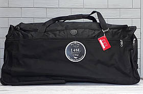 Велика Дорожня сумка на колесах (Гігант) Lys 148 л. c висувною ручкою Чорна