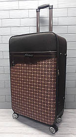 Великий дорожній чемодан тканинний з поліестеру на 4-х колесах