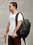 Качественный мужской рюкзак черный городской, для ноутбука 15,6 матовая эко кожа, фото 5