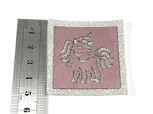 Нашивка Єдиноріг блискітки 50х50 мм, фото 2