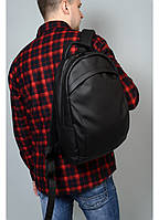 Чоловічий чорний рюкзак з матовою еко-шкіри ділової, класичний, повсякденний, для ноутбука