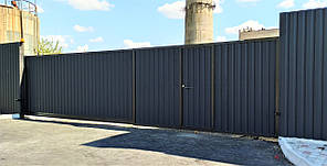 Відкатні ворота профнастил промислові 5000×2200мм