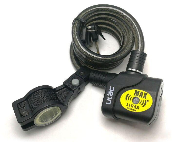 Замок для велосипеда тросовий з сигналізацією Ulac AL-3P сигналізація, фото 1