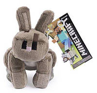 Игрушка MineCraft кролик серый 17 см. майнкрафт плюшевый RABBIT заец