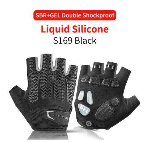 ПРЕМИУМ перчатки без пальцев с гелем ROCKBROS S169 велоперчатки вело ...