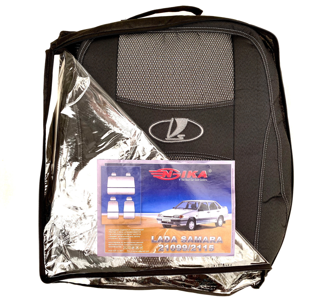 Автомобільні чохли ВАЗ 21099/2115 LUX Авточохли на сидіння Лада Самара 21099/2115 Lada Samara Nika, фото 1
