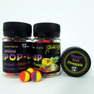 Бойли Grand Carp amino POP-UP РАКУШКА•ЧИЛІ•АНАНАС Ø 12мм 30шт