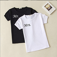 Парні футболки з написом для закоханих "Містер/Місис".