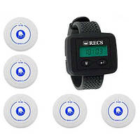 Система виклику медперсоналу RECS №8 | кнопки виклику медсестри 5 шт + пейджер персоналу