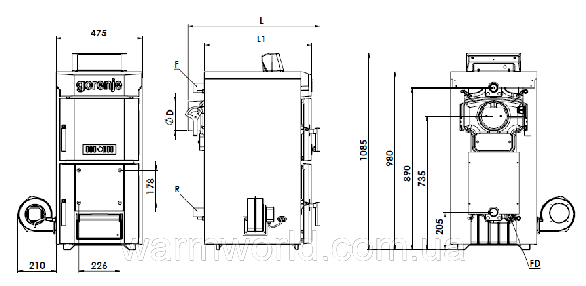 Чугунный твердотопливный котел Gorenje ECO HEAT 10 CA II PLUS - фото 3 - id-p1253882079