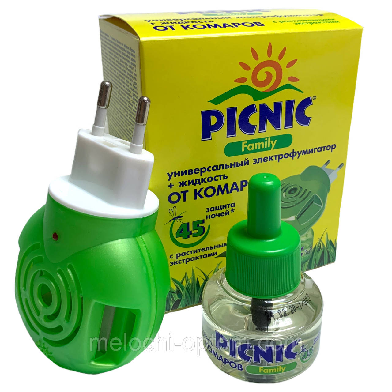 Комплект від комарів PICNIC Family фумігатор + рідина на 45 ночей.