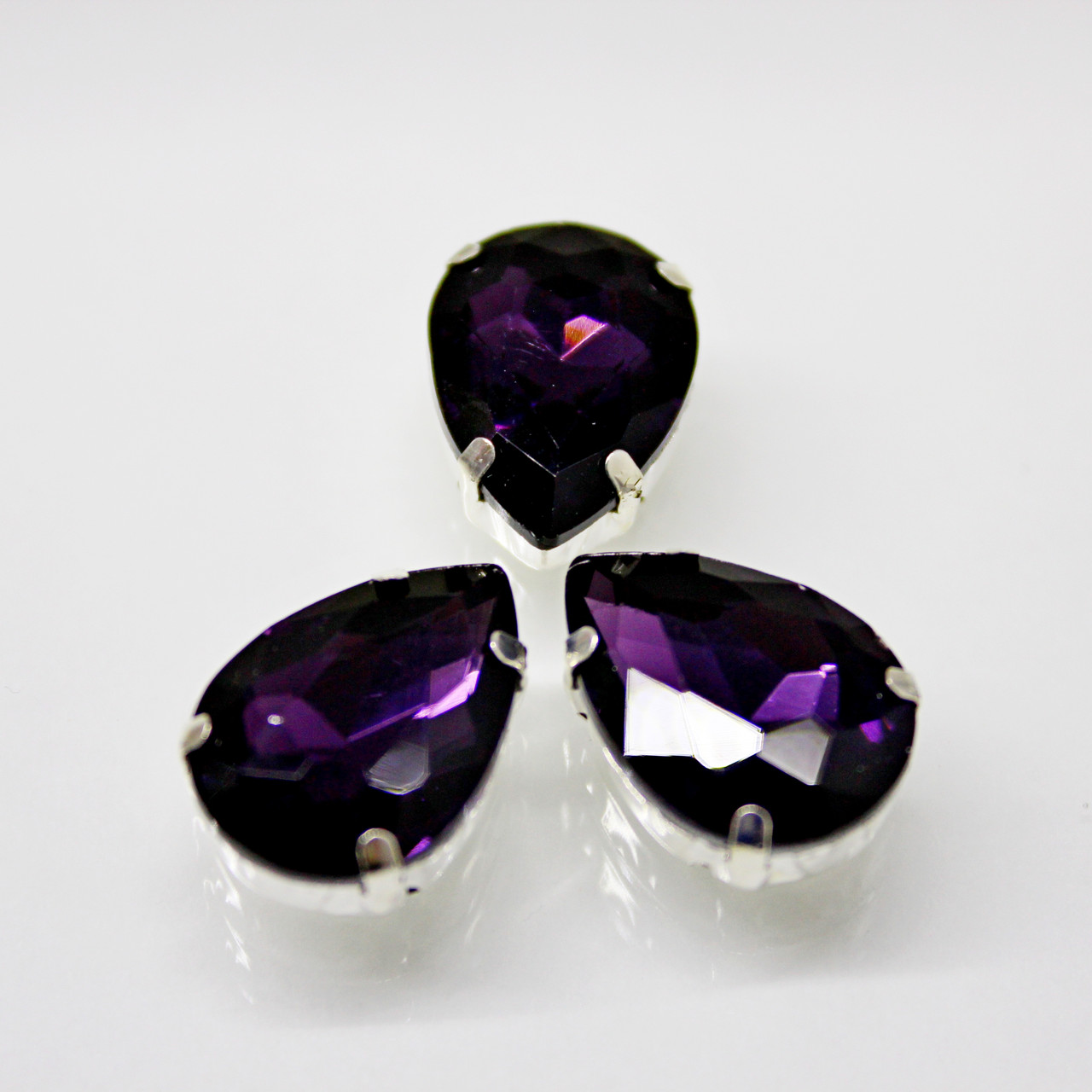 Стрази в цапах, Крапля, Розмір 20x30, Колір Amethyst