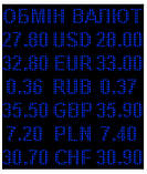 Електронне табло обмін валют одноколірне — 6 валют 960х1120 мм червоне, фото 4