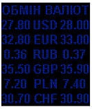 Електронне табло обмін валют одноколірне — 6 валют 960х1120 мм біле, фото 3