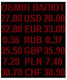Електронне табло обмін валют одноколірне — 6 валют 960х1120 мм біле, фото 5