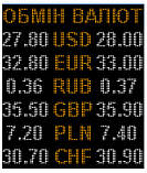 Електронне табло обміну на 6 валют двоколірне — 960х1120 мм, фото 6