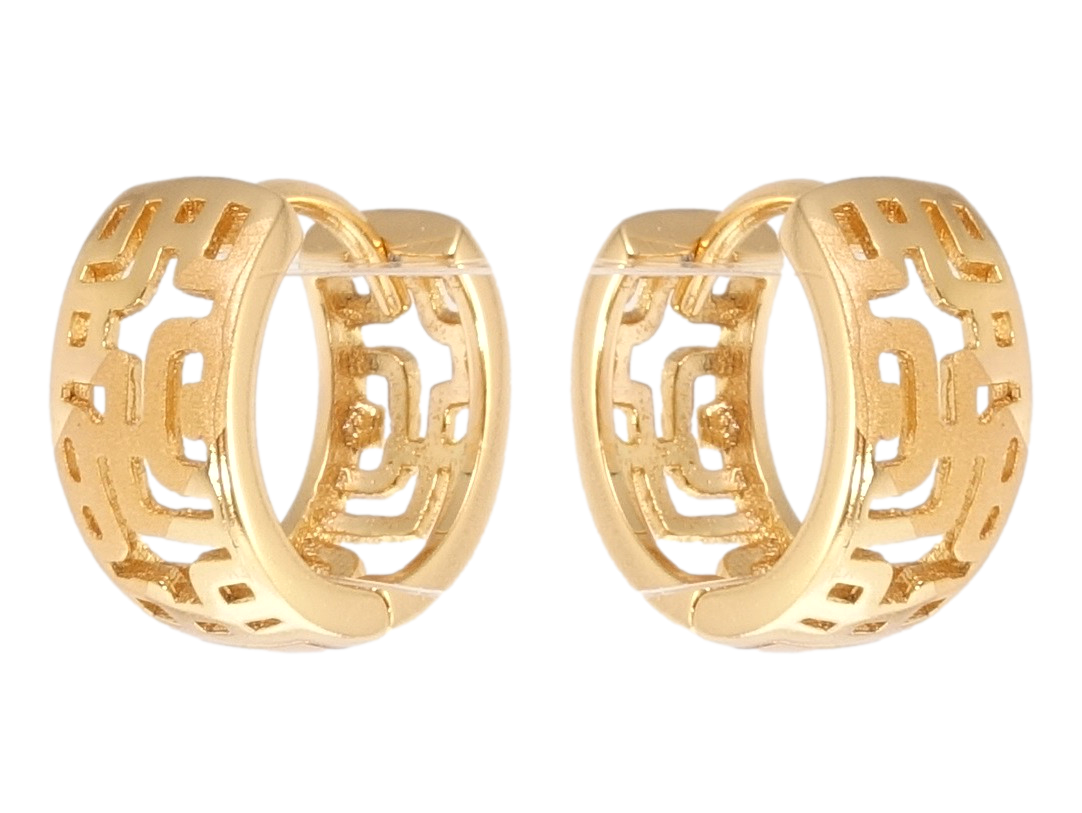 

Серьги Xuping Позолота 18K колечки "Резной орнамент с напылением"