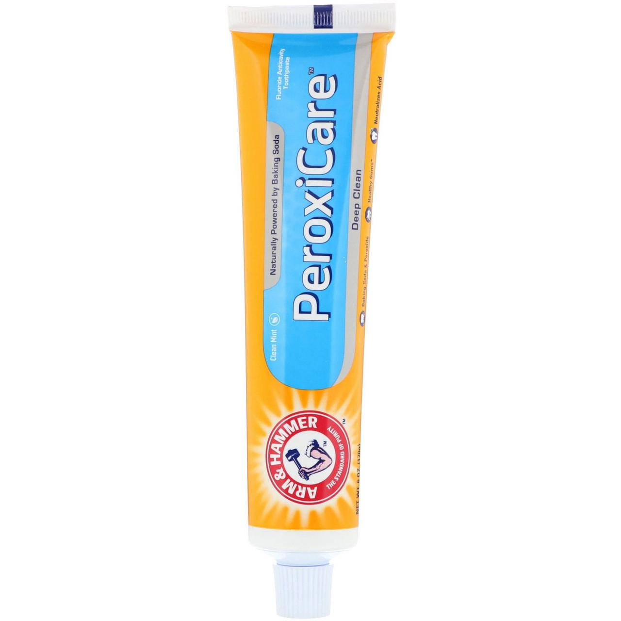 

Отбеливающая зубная паста с содой и пероксидом Arm & Hammer PeroxiCare Deep Clean Toothpaste 170 г