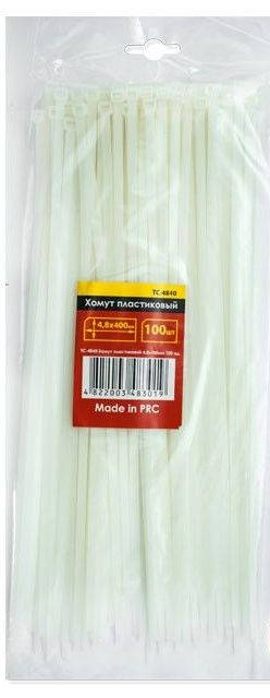 

Хомуты (стяжки) пластиковые 4.8x400мм белые INTERTOOL TC-4840 (100 шт)