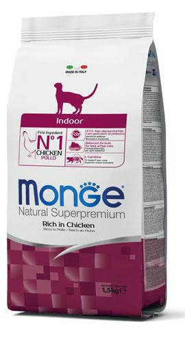 

Monge CAT Indoor для кошек, живущих в помещении с курицей, 1.5кг