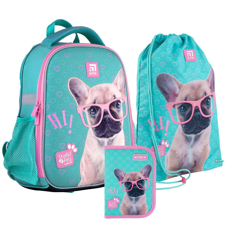 

Набор 555 Kite рюкзак пенал сумка для обуви SET SP21-555S-1 Studio Pets, Бирюзовый