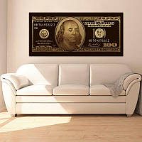 Картина на холсте Золотой Доллар 70см на 140см