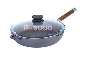 Сковорода чавунна зі знімною ручкою та скляною кришкою Біол (Biol) 24 см (1224с)