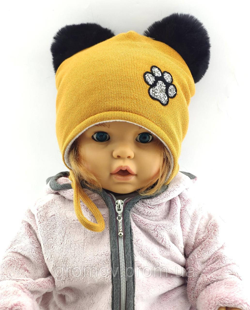 Оптом дитячі ангорова шапки 46, 48, 50, 52, 54 розмір теплі головні убори опт (ОШТ139), фото 1