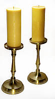 Интерьерная восковая свеча цилиндр. Литая столовая свеча из пчелиного воска 400 грамм.