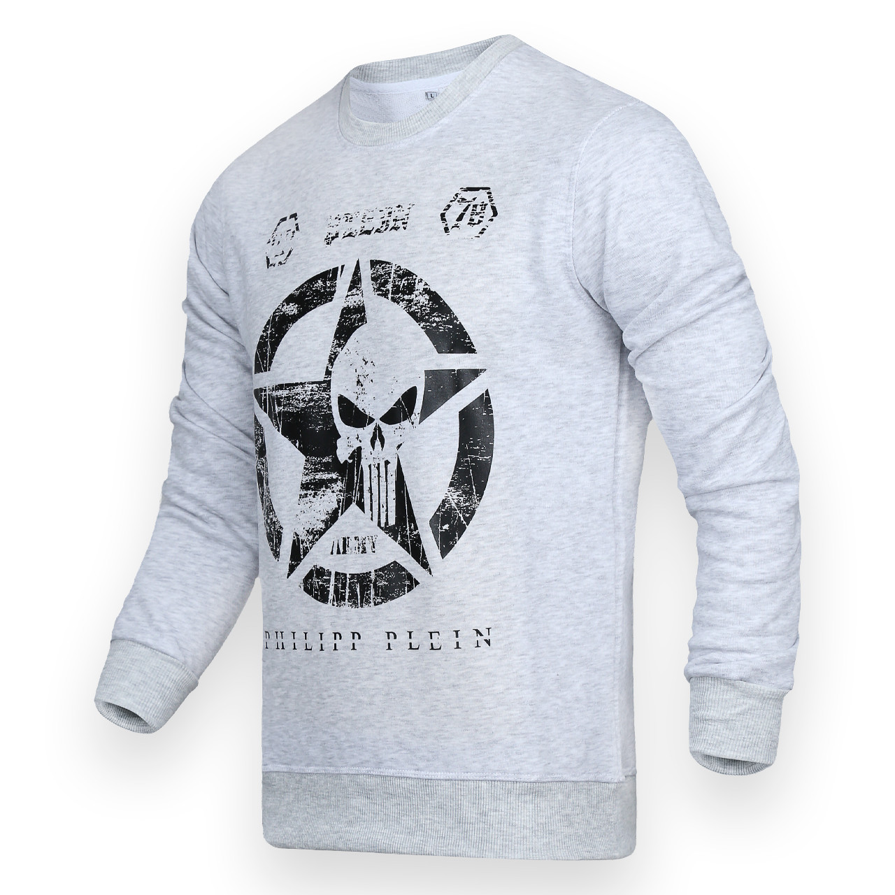 Світшот чоловічий бел меланж PHILIPP PLEIN "ЗІРКА" WHGRI L(Р) 19-500-001