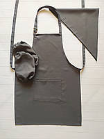 Фартух для праці і творчості підлітковий з косинкою 11-18 років (сірий)