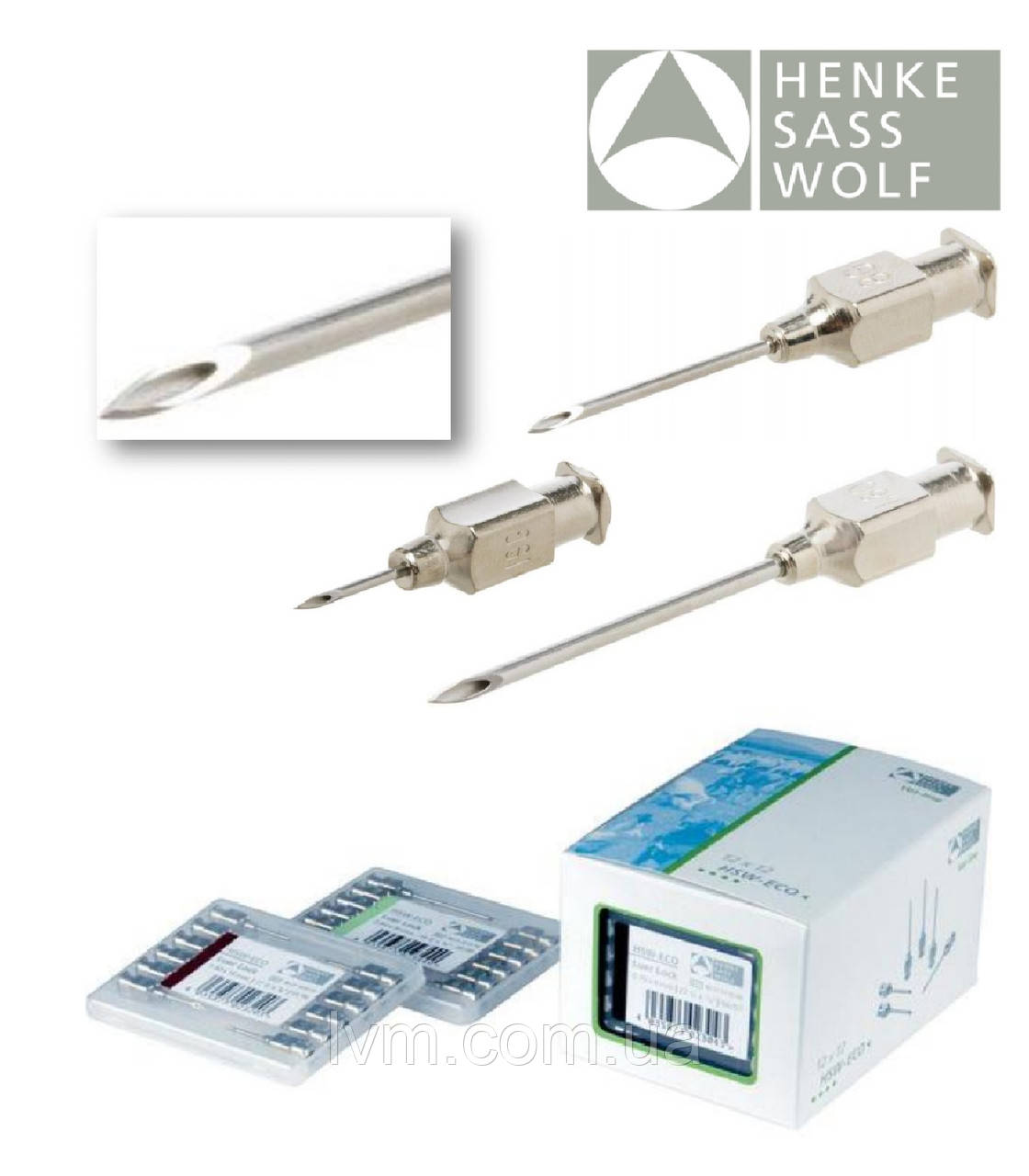 Ігли багаторазові 21G 0,8*25м Luer-Lock HSW-ECO (12шт) HENKE