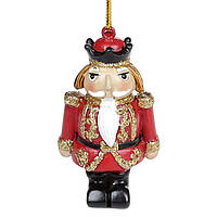Елочная подвеска-игрушка "Щелкунчик" из полистоуна набор 24 шт, новогодний праздничный декор Красный