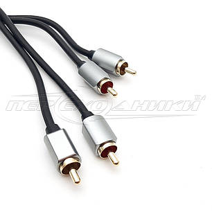 Кабель аудіо 2RCA-2RCA (преміум'якість), 1 м, фото 1