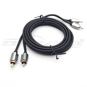 Кабель аудіо 2RCA-2RCA (преміум'якість), 1 м, фото 3