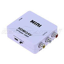 Конвертер HDMI to AV (RCA) + Audio, питание mini USB, фото 4
