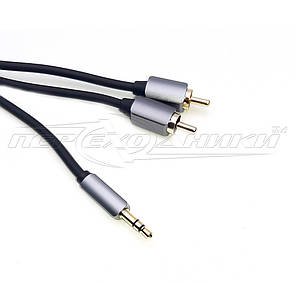 Аудіокабель jack 3.5 mm to 2RCA,преміум, 1.8 м, фото 3