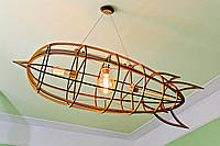 Люстра деревянная СОНЦЕ by smartwood | Люстра лофт | Дизайнерский потолочный светильник