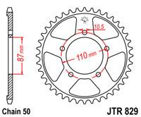 JTR829.44 Звезда задняя 44 зуба SUZUKI GSF, GSX, GSX-R, RF, VZ 400-1100 аналог Sunstar 1-5383