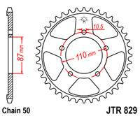 JTR829.42 задня Зірка 42 зуба SUZUKI GSF, GSX, GSX-R, RF, VZ 400-1100 аналог Sunstar 1-5383, фото 1