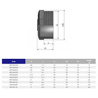 Effast Заглушка ПВХ Effast с внутр. резьбой d2½"