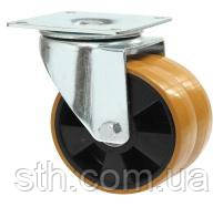 УСИЛЕННЫЕ СДВОЕННЫЕ колеса для тележек из полиуретана с поворотной ...
