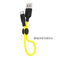 Кабель Type-C Hoco X21 Plus Silicone 0.25м (3A) Yellow, фото 2